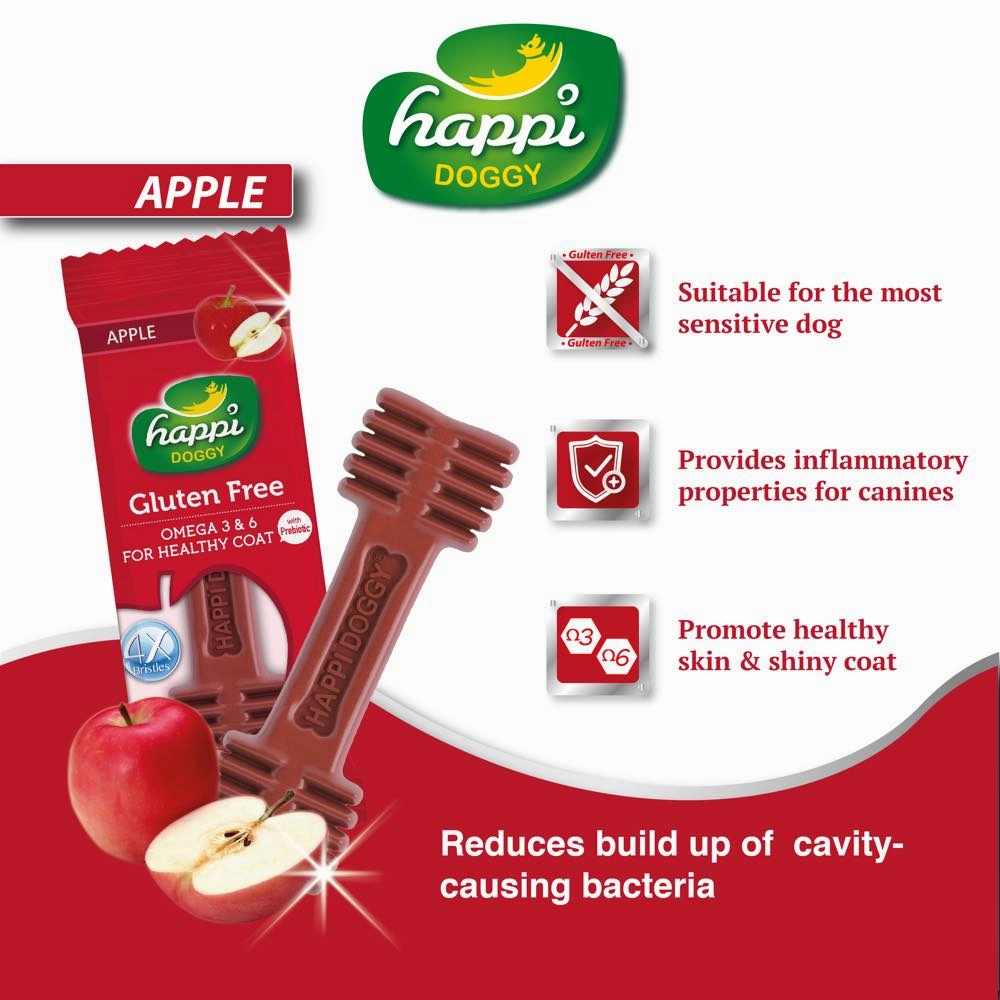 10 FOR $12: Happi Skippi (Doggy) Zest Apple 4 Inch Dental Dog Chew 25g