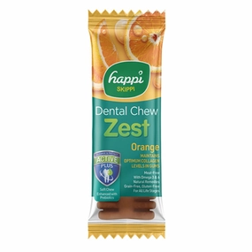 10 FOR $12: Happi Skippi (Doggy) Zest Orange 4 Inch Dental Dog Chew 25g dog grooming shampoo collar crate feeding supplies
