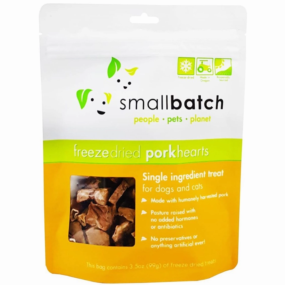 10% OFF (Exp 18Nov25): Smallbatch Pork Hearts Freeze Dried Cat & Dog Treats 3.5oz cat snacks catnip treats healthy cat food cat reward treats low calorie cat food