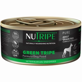 10% OFF (Exp 2Mar25): Nutripe Pure Green Tripe Canned Dog Food 95g canned dog food wet dog food grain free dog food dog food with gravy beef dog food
