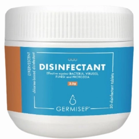 10% OFF: Germisep Effervescent Disinfectant Cleaning Tablets (2.5g x 30 tabs) kitten supplies kitten toys kitten food kitten litter box kitten bed