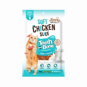 10% OFF: Jinny Cat Soft Chicken Slice Teeth & Bone Milk Cat Treat 30g cat general supplies cat toys cat grooming cat food cat litter