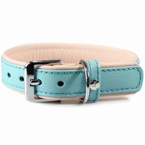 10% OFF S & M: Das Lederband Firenze Leather Dog Collar (Electric Blue/Nude) grain free dog food natural dog biscuits high protein dog food dog food pack dog meat sticks