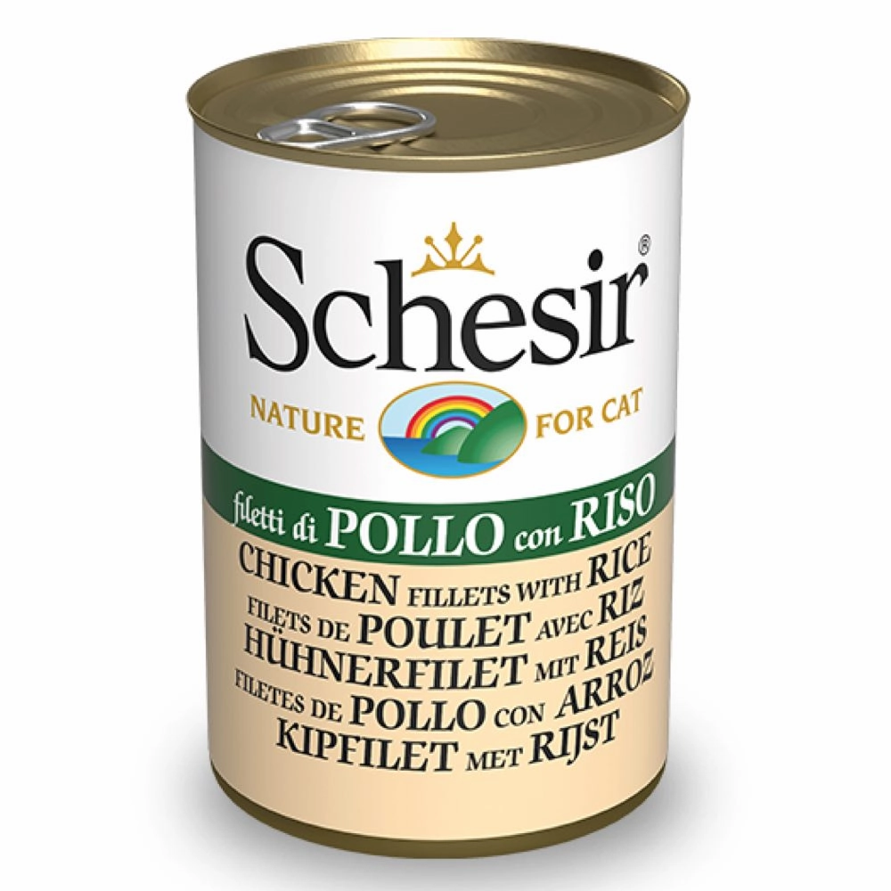 10% OFF: Schesir Chicken Fillets With Rice In Jelly Adult Canned Cat Food 140g cat snacks catnip treats healthy cat food cat reward treats low calorie cat food