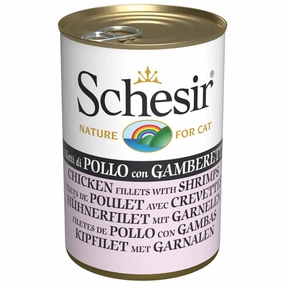 10% OFF: Schesir Chicken Fillets With Shrimps In Jelly Adult Canned Cat Food 140g cat snacks catnip treats healthy cat food cat reward treats low calorie cat food