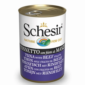 10% OFF: Schesir Tuna With Beef Fillets In Jelly Adult Canned Cat Food 140g cat general supplies cat toys cat grooming cat food cat litter