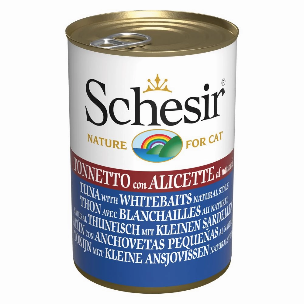 10% OFF: Schesir Tuna With Whitebaits Adult Canned Cat Food 140g cat food cans soft cat food high protein cat food natural cat food senior cat food