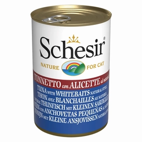 10% OFF: Schesir Tuna With Whitebaits Adult Canned Cat Food 140g cat food cans soft cat food high protein cat food natural cat food senior cat food