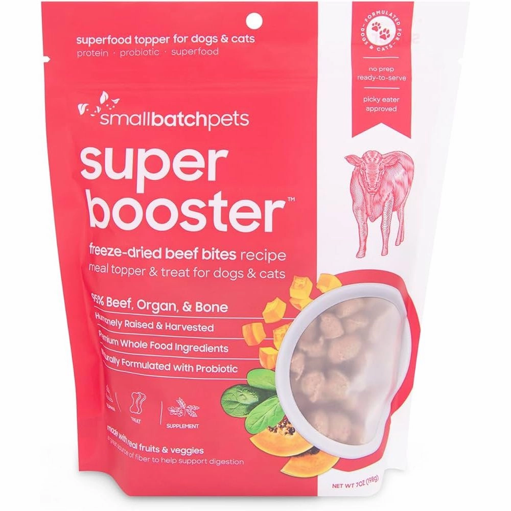 10% OFF: Smallbatch Super Booster Freeze Dried Beef Bites Cat & Dog Treats 7oz cat snacks catnip treats healthy cat food cat reward treats low calorie cat food