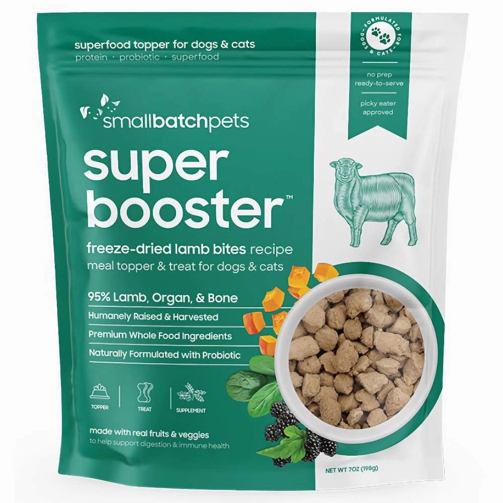 10% OFF: Smallbatch Super Booster Freeze Dried Lamb Bites Cat & Dog Treats 7oz cat snacks catnip treats healthy cat food cat reward treats low calorie cat food