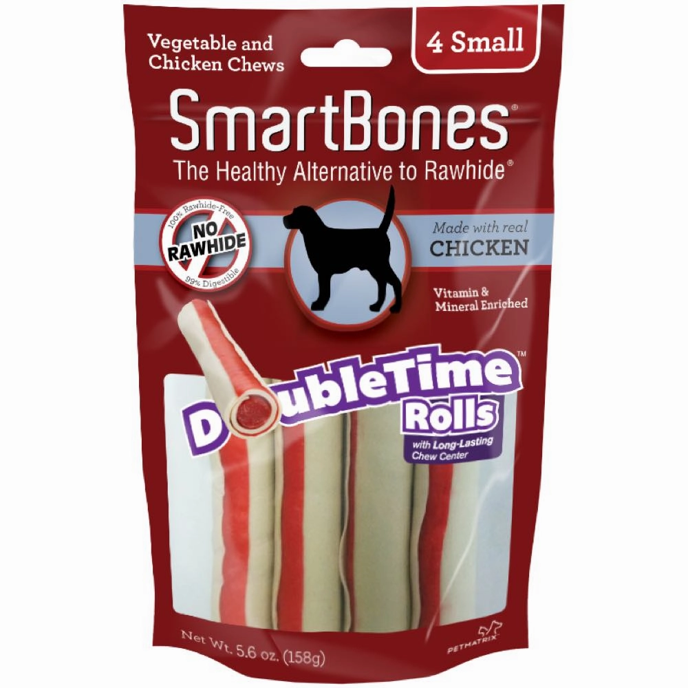 10% OFF: SmartBones DoubleTime Rolls Chicken Dog Chews 4pc no pull dog harness nylon dog leash dog walking set dog vest harness pet lead