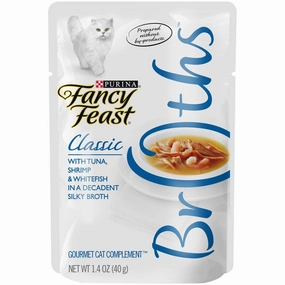 12% OFF: Fancy Feast Classic Broths Tuna, Shrimp & Whitefish Pouch Cat Food 40g x 16 dog travel bag car seat cover pet carrier for car training leash dog training whistle
