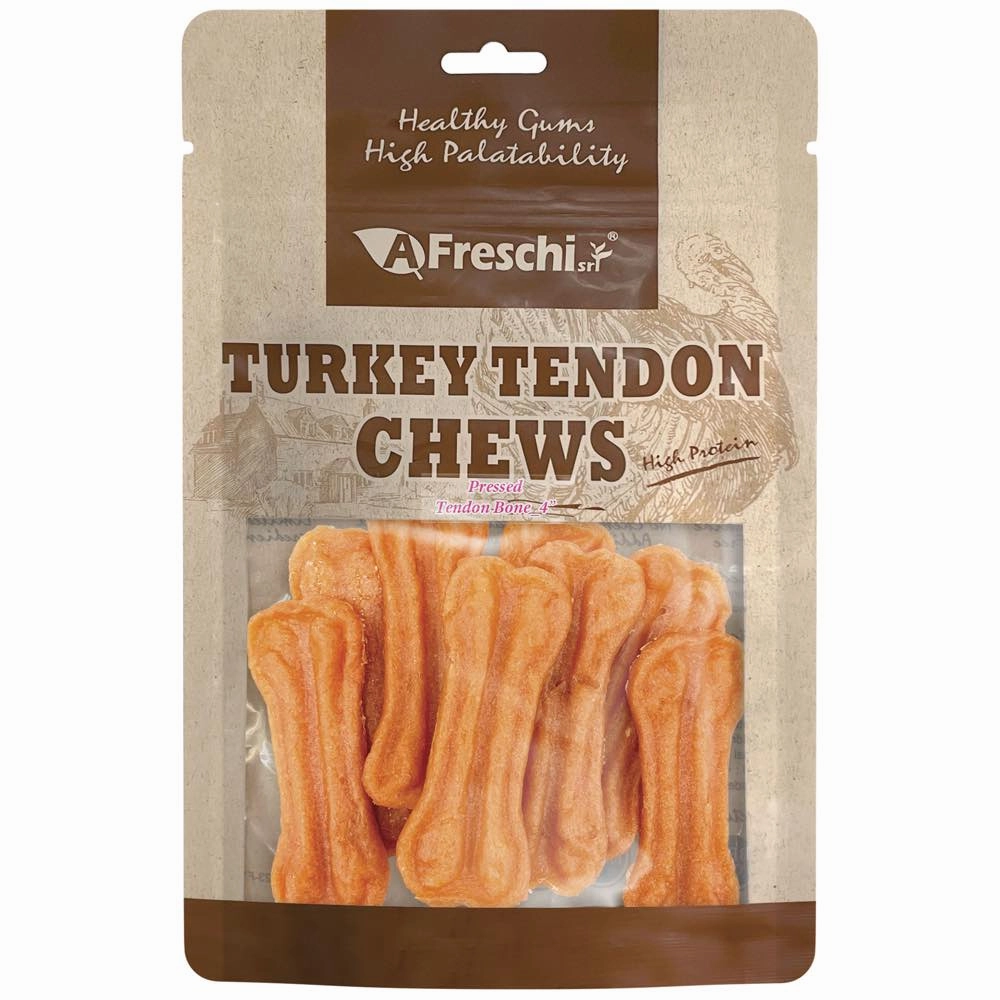 15% OFF: AFreschi Turkey Tendon Pressed Bone Dog Chews 110g dog grooming shampoo collar crate feeding supplies