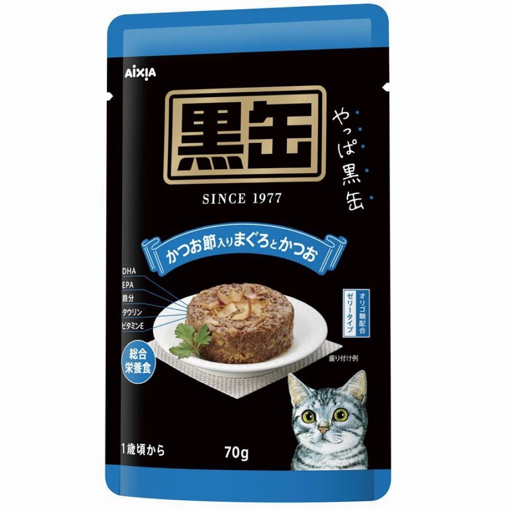 15% OFF: Aixia Kuro-Can Tuna & Skipjack With Dried Skipjack Grain-Free Adult Pouch Cat Food 70g x 12 cat general supplies cat toys cat grooming cat food cat litter