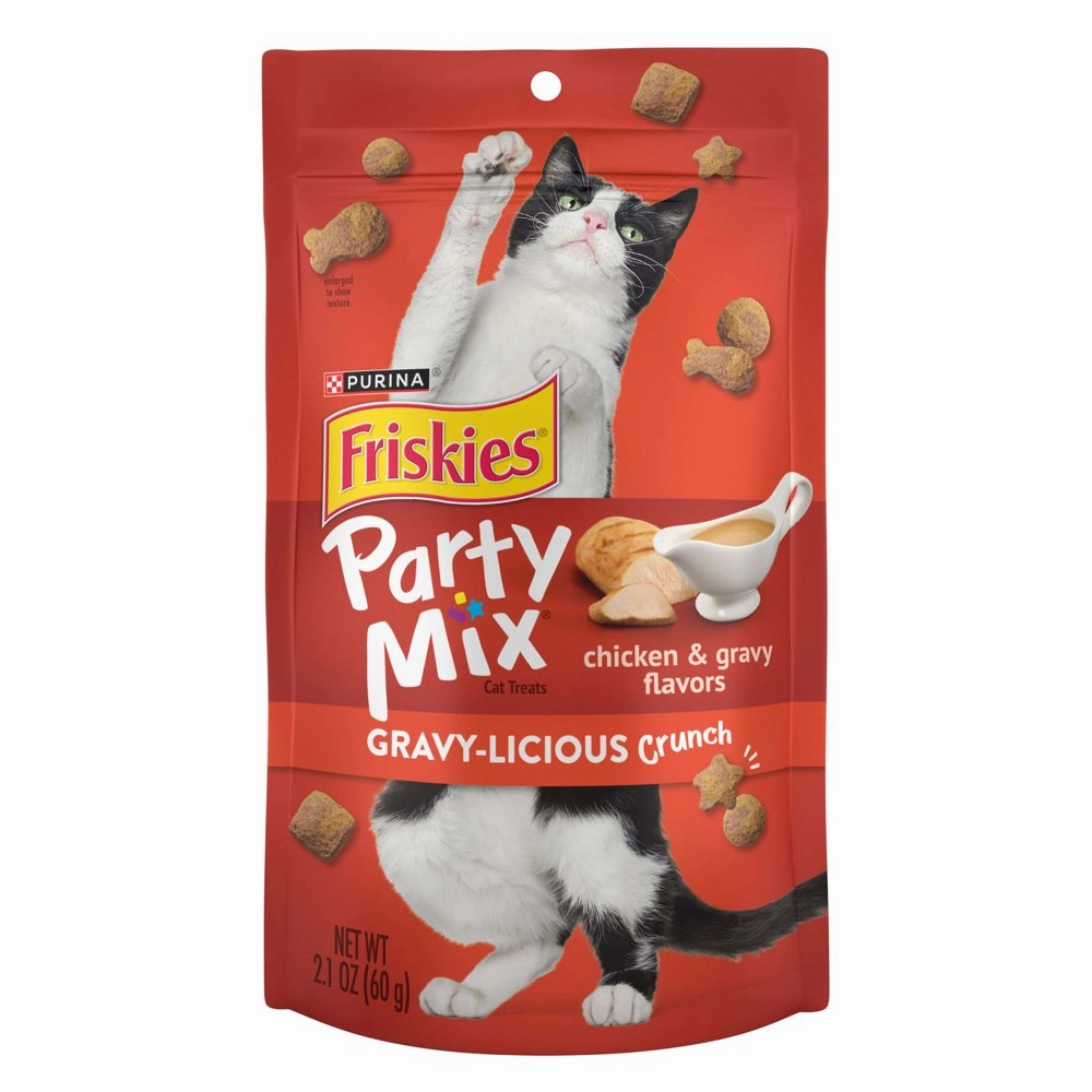15% OFF: Friskies Party Mix Gravy-licious Crunch Chicken & Gravy Cat Treats 60g dog chew toys dog dental chews durable chew toys puppy chew toy bone chew