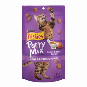 15% OFF: Friskies Party Mix Gravy-licious Crunch Turkey & Gravy Cat Treats 60g dog chew toys dog dental chews durable chew toys puppy chew toy bone chew