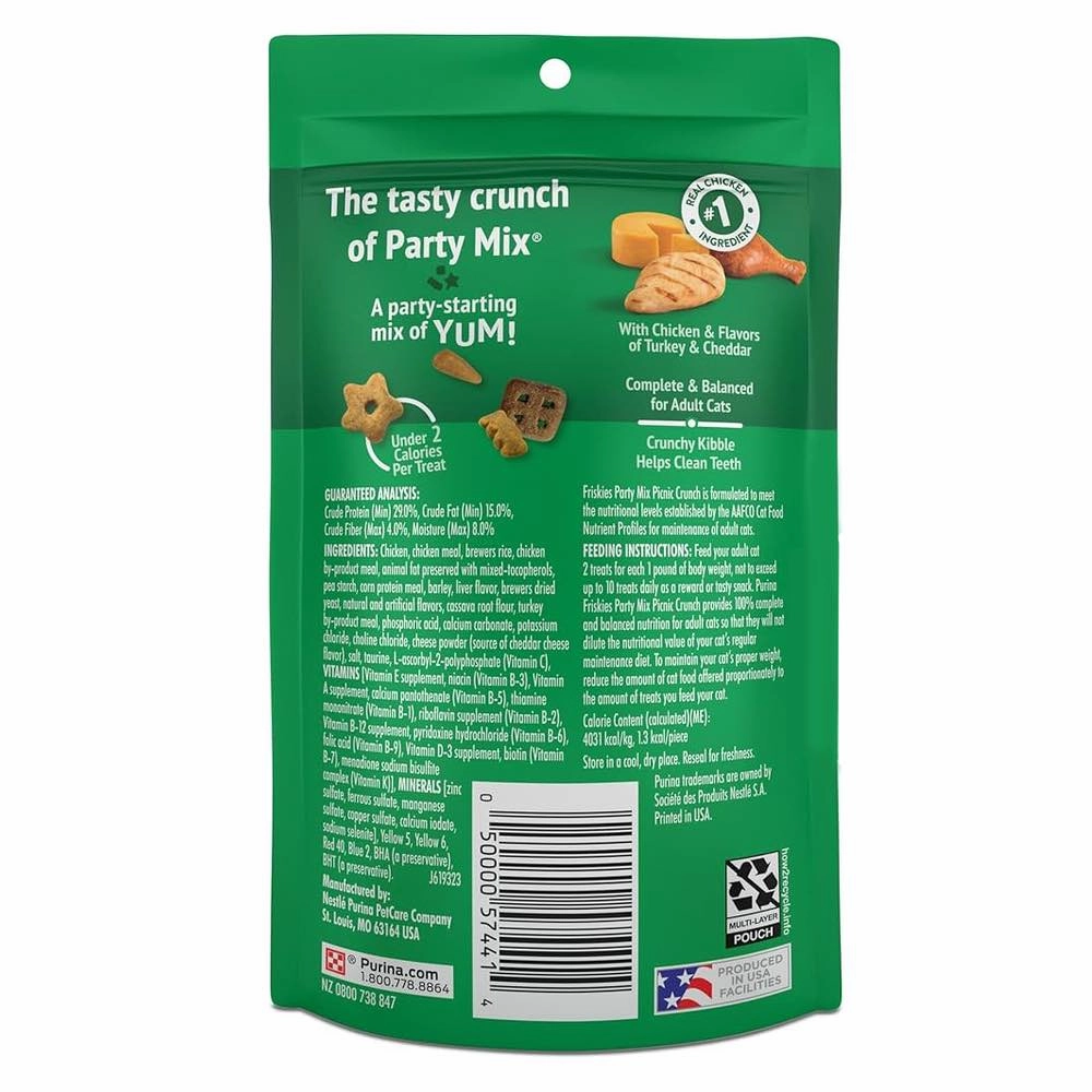 15% OFF: Friskies Party Mix Picnic Crunch Cat Treats 60g