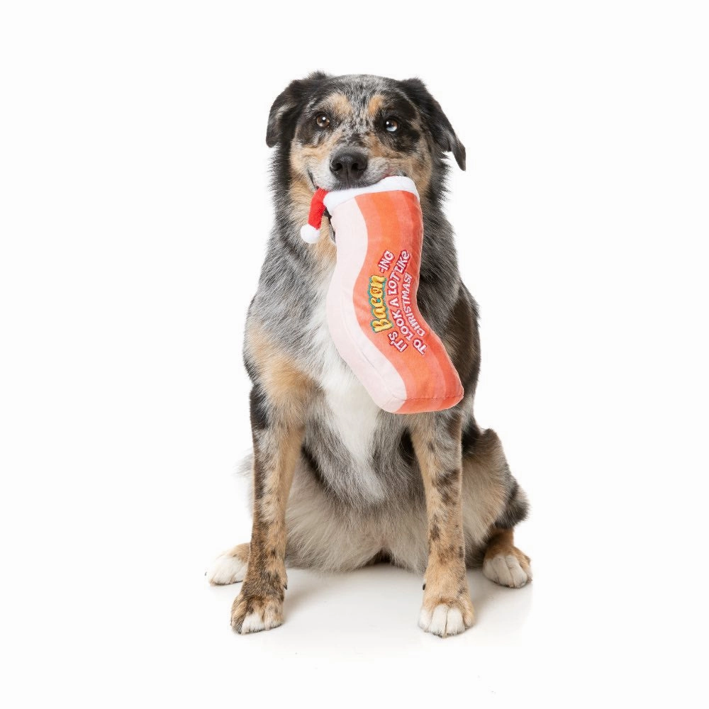 15% OFF: FuzzYard Christmas Bacon-ing To Look A Lot Like Xmas Plush Dog Toy