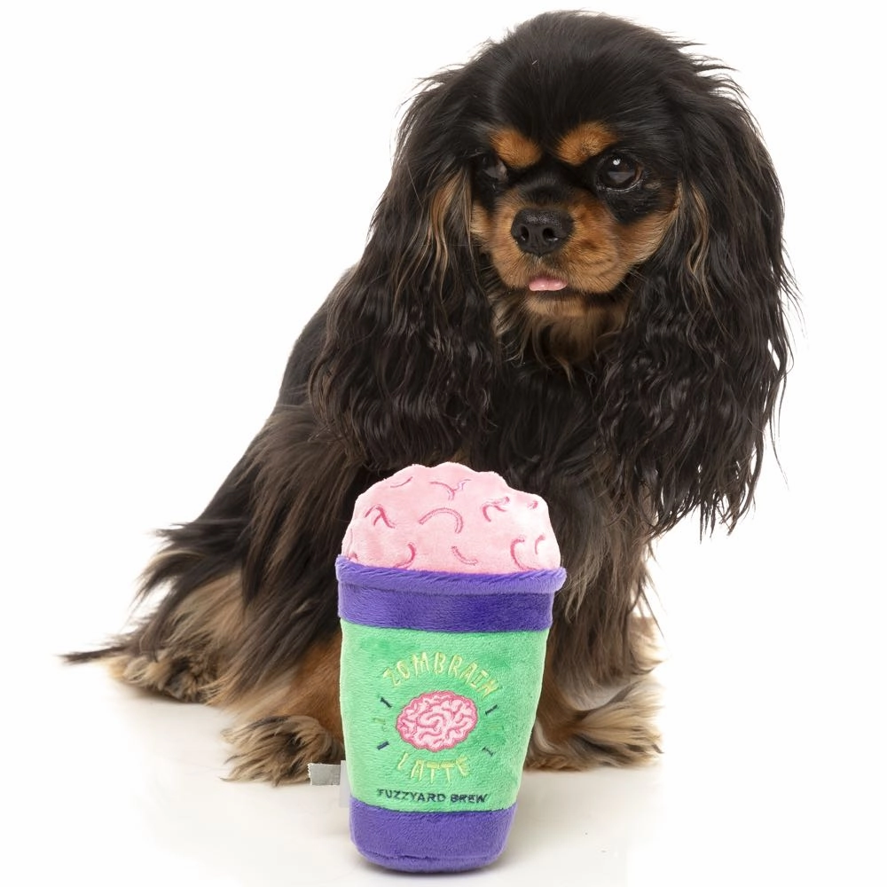 15% OFF: FuzzYard Halloween Zombrain Latte Plush Dog Toy