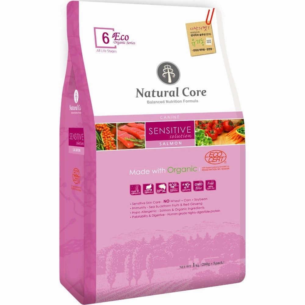 15% OFF: Natural Core Eco 6 Organic Sensitive Solution Salmon Dry Dog Food dog grooming shampoo collar crate feeding supplies