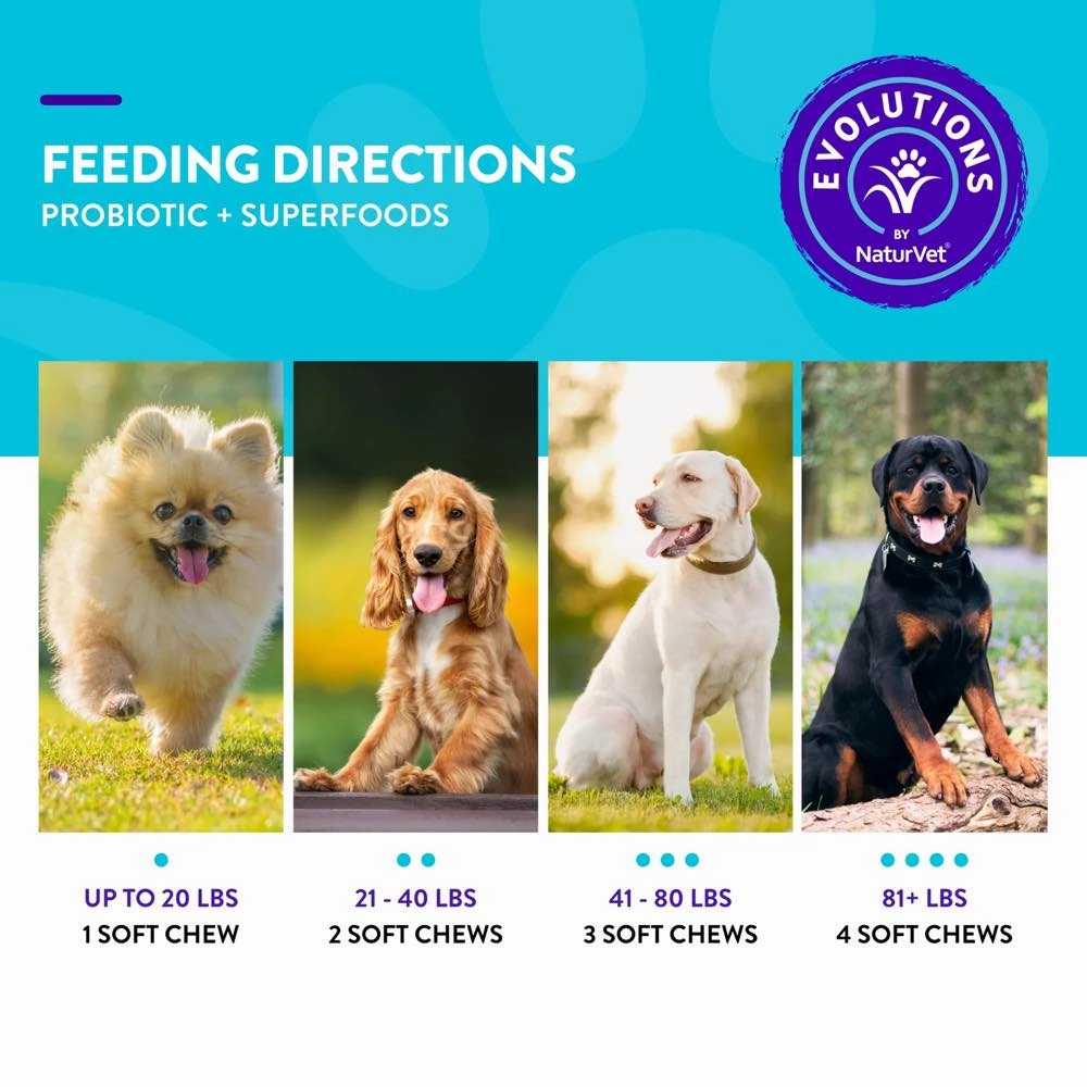 15% OFF: NaturVet Evolutions Probiotic   Superfoods Supplement Chews For Dogs 90ct