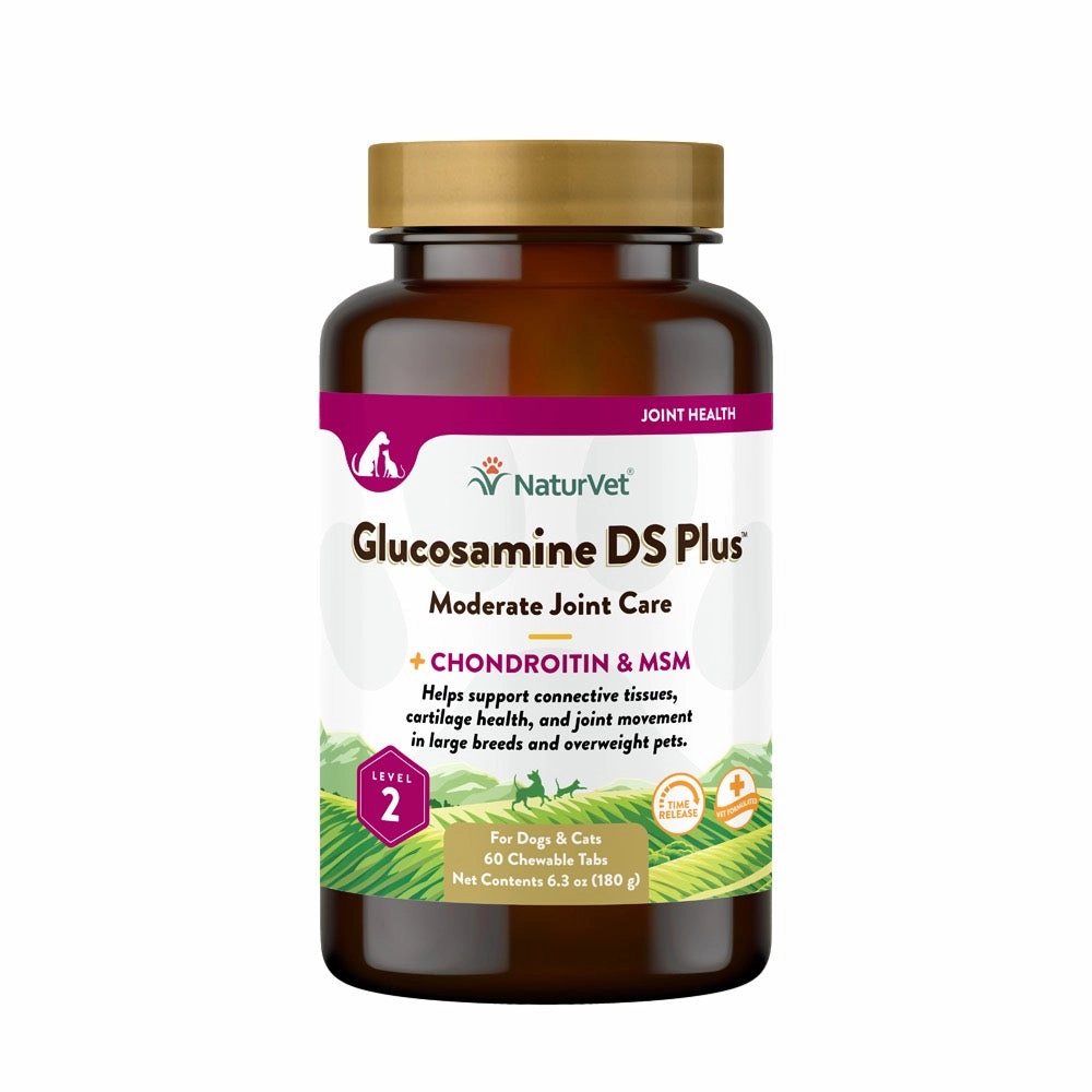 15% OFF: Naturvet Glucosamine DS Plus Level 2 Joint Care Supplement Time Release Chewable Tablets For Dogs & Cats