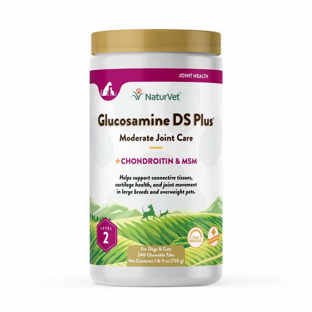 15% OFF: Naturvet Glucosamine DS Plus Level 2 Joint Care Supplement Time Release Chewable Tablets For Dogs & Cats