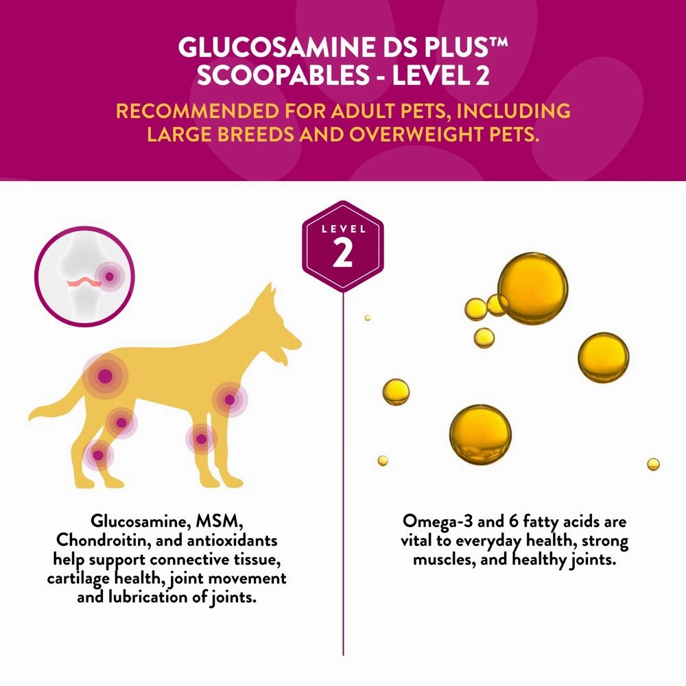 15% OFF: NaturVet Scoopables Glucosamine DS Plus Moderate Joint Care Dog Supplement 11oz