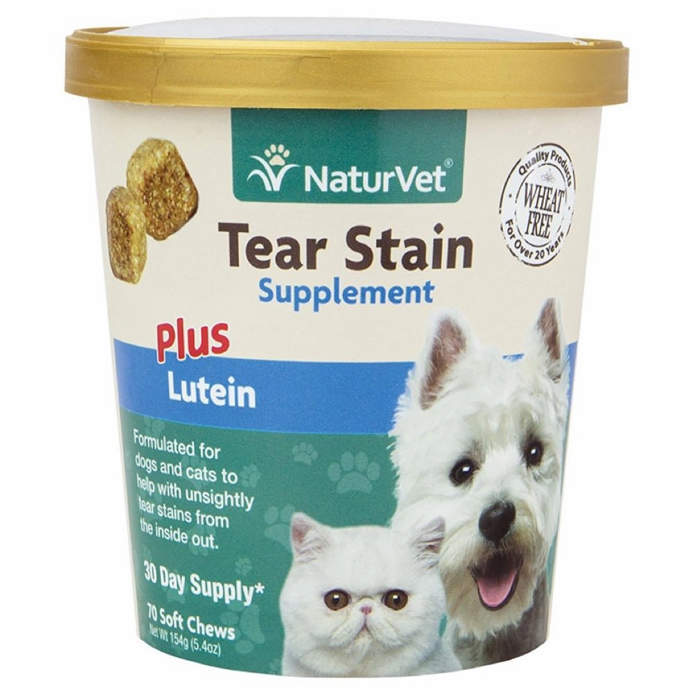15% OFF: NaturVet Tear Stain Supplement Plus Lutein Soft Chew Supplement For Dogs & Cats 70 count