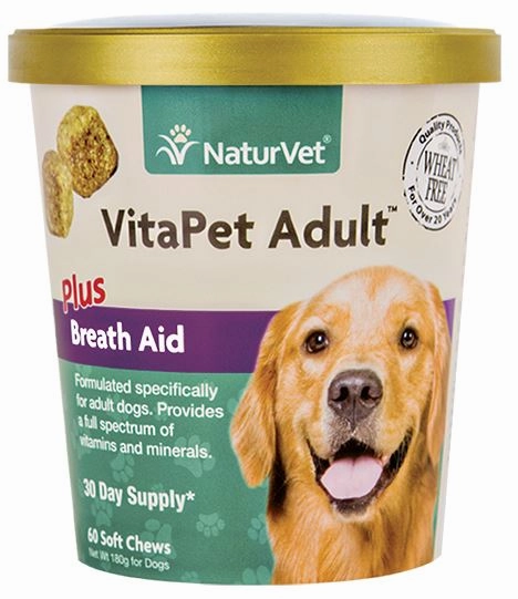 15% OFF: NaturVet VitaPet ADULT Plus Breath Aid Soft Chew Supplement For Dogs 60 count