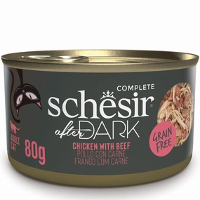 15% OFF: Schesir After Dark Chicken With Beef in Broth Grain-Free Adult Canned Cat Food 80g cat general supplies cat toys cat grooming cat food cat litter