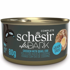 15% OFF: Schesir After Dark Chicken With Quail Egg in Broth Grain-Free Adult Canned Cat Food 80g cat food cans soft cat food high protein cat food natural cat food senior cat food