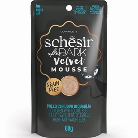15% OFF: Schesir After Dark Velvet Mousse Chicken With Quail Egg Grain-Free Adult Pouch Cat Food 80g dog travel bag car seat cover pet carrier for car training leash dog training whistle