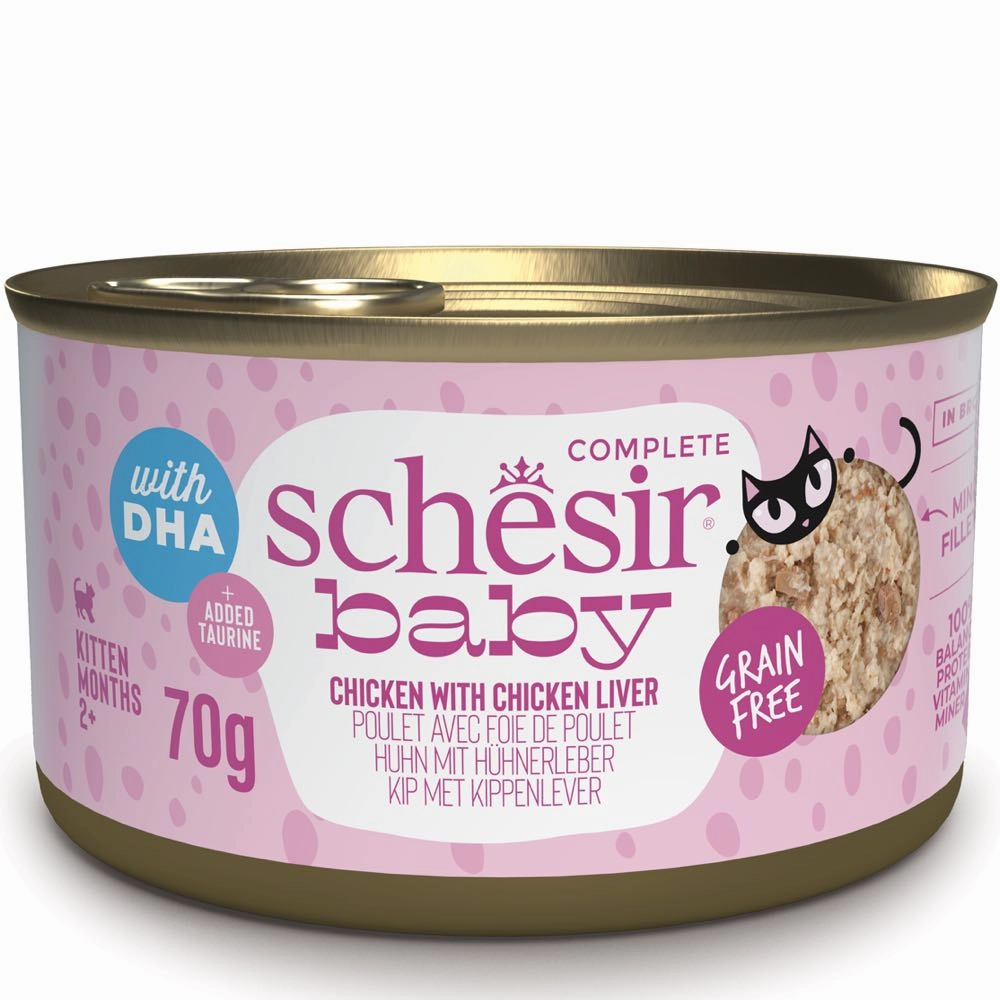 15% OFF: Schesir Baby Chicken With Chicken Liver Grain-Free Kitten Canned Cat Food 70g cat general supplies cat toys cat grooming cat food cat litter