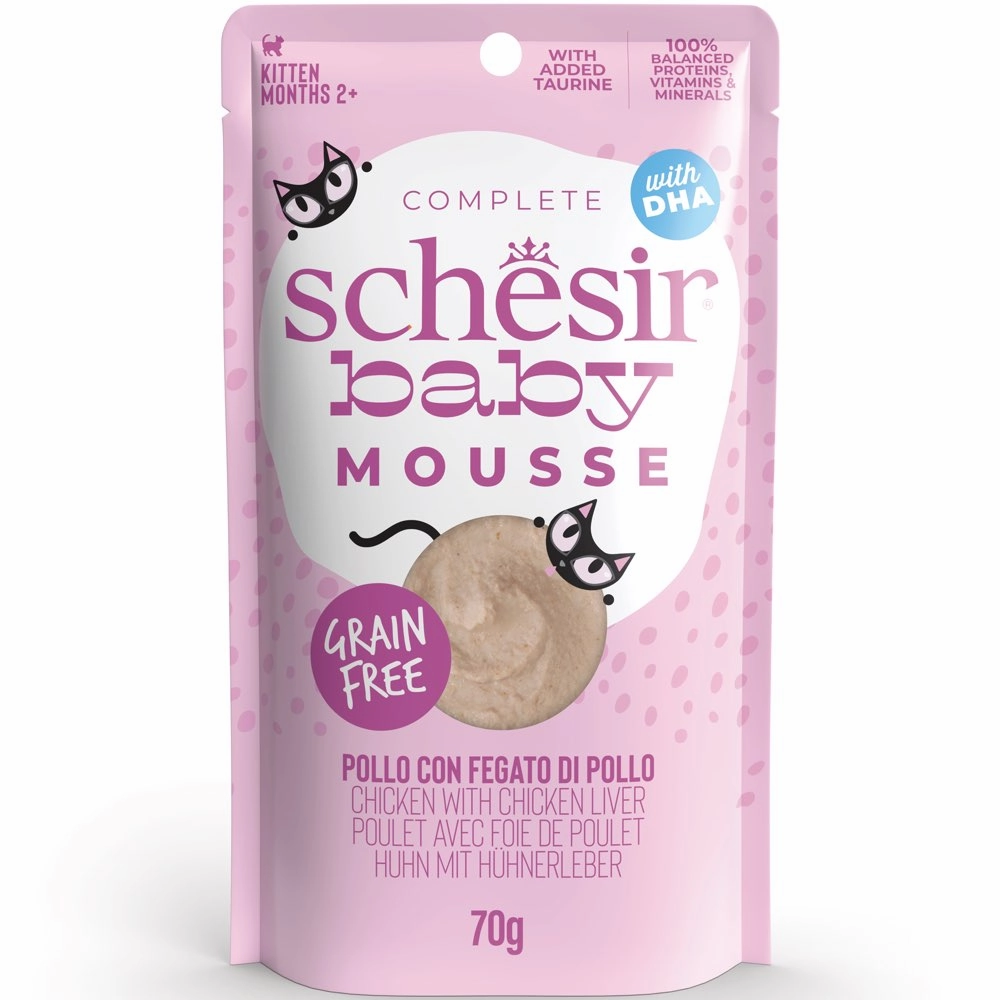 15% OFF: Schesir Baby Mousse Chicken With Chicken Liver Grain-Free Kitten Pouch Cat Food 70g dog travel bag car seat cover pet carrier for car training leash dog training whistle