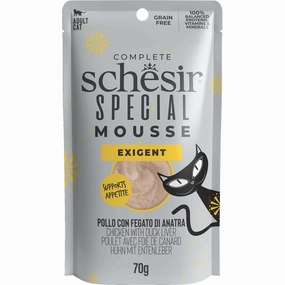 15% OFF: Schesir Special Mousse Exigent Chicken With Duck Liver Grain-Free Adult Pouch Cat Food 70g dog travel bag car seat cover pet carrier for car training leash dog training whistle