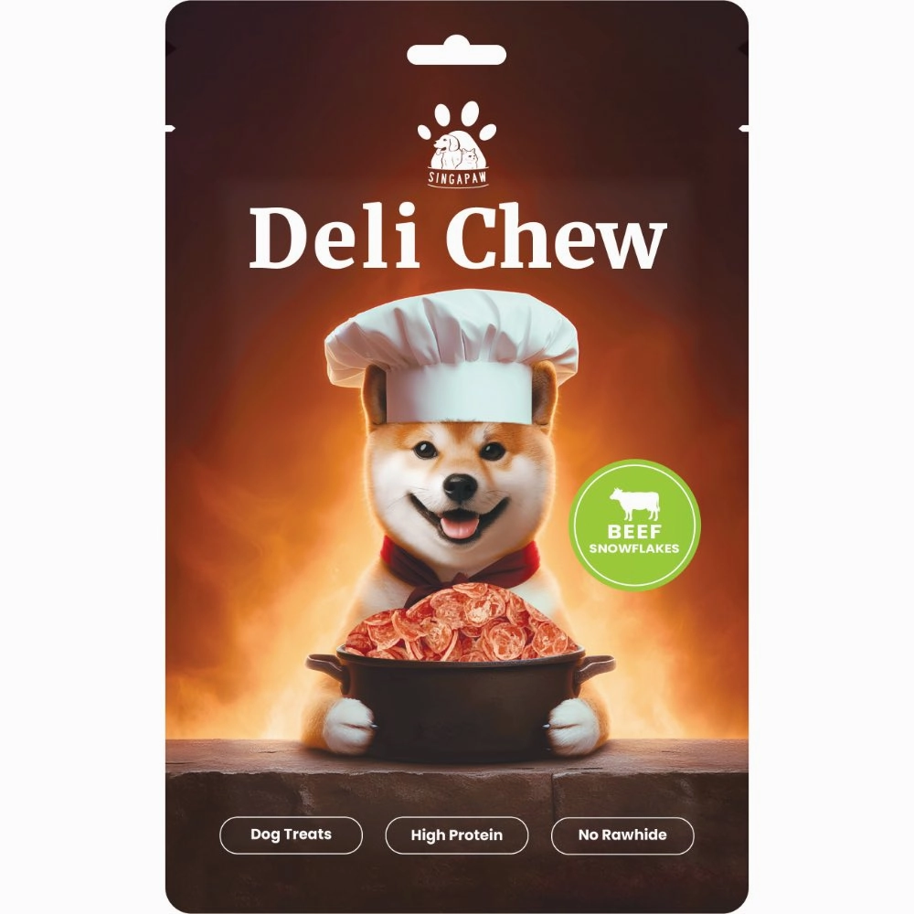 15% OFF: Singapaw Deli Chew Beef Snowflakes Dog Treats 100g dog grooming shampoo collar crate feeding supplies