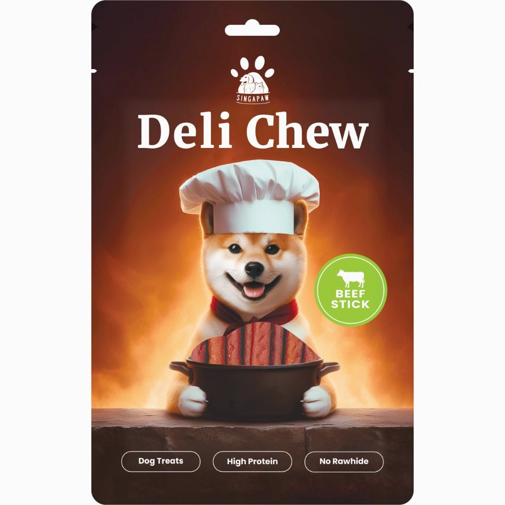 15% OFF: Singapaw Deli Chew Beef Stick Dog Treats 120g dog grooming shampoo collar crate feeding supplies
