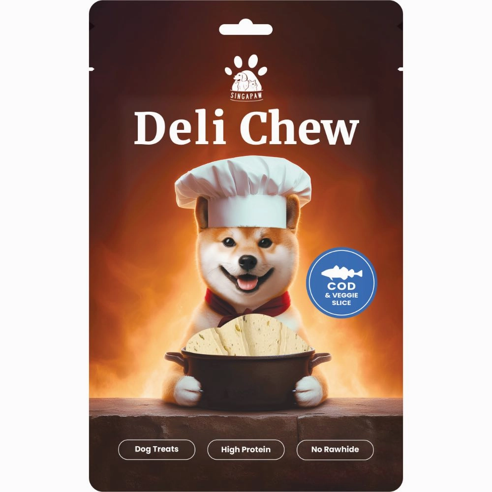 15% OFF: Singapaw Deli Chew Cod with Veggie Slice Dog Treats 120g chicken fence goat pen animal fencing electric fencing portable livestock fence