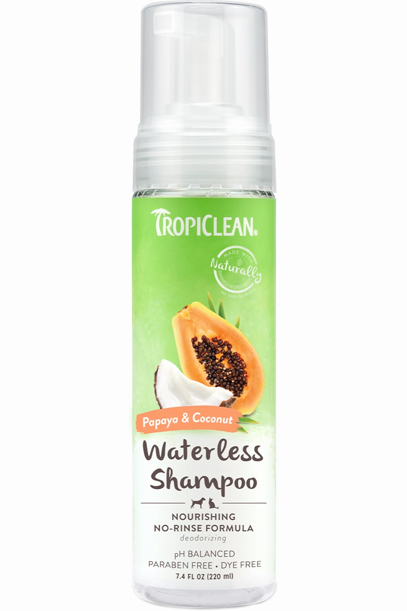 15% OFF: Tropiclean Papaya & Coconut Waterless Dog Shampoo 7.4oz