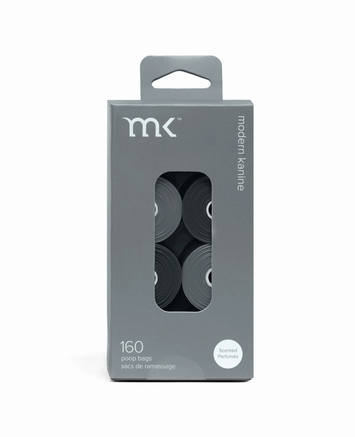 160-Count Modern Kanine Dog Waste Bags, 8 Refill Rolls in Black & Grey