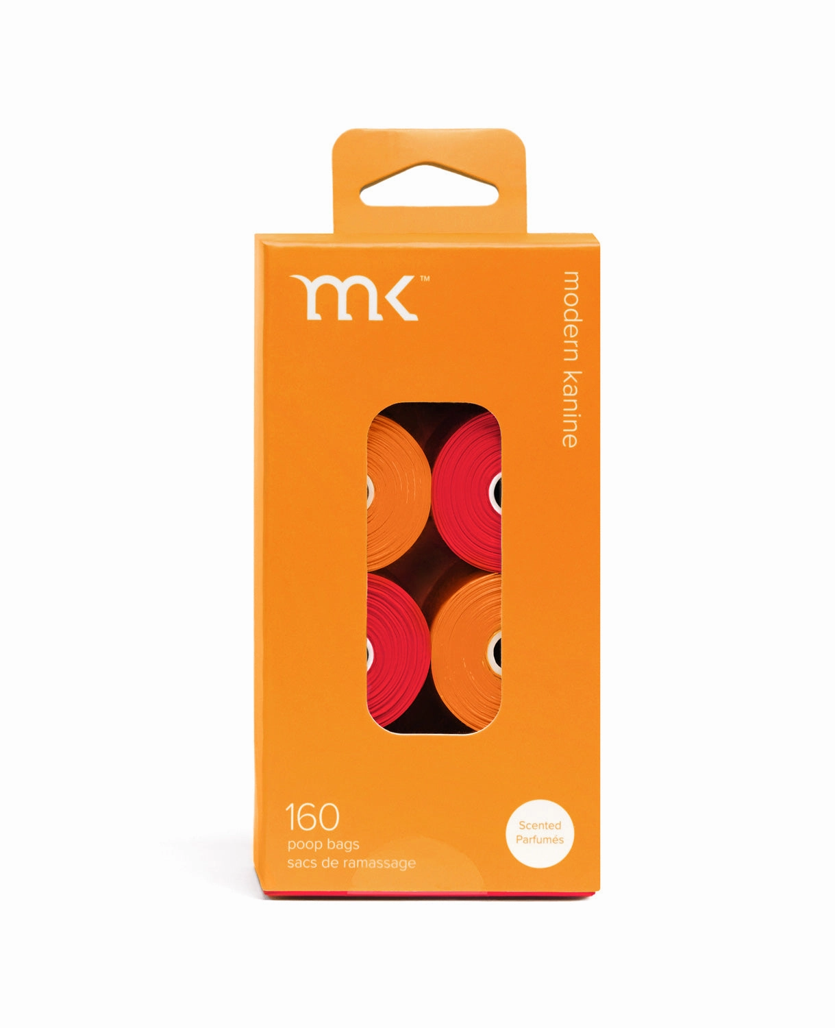 160-Count Modern Kanine Dog Waste Bags, 8 Refill Rolls in Orange & Coral