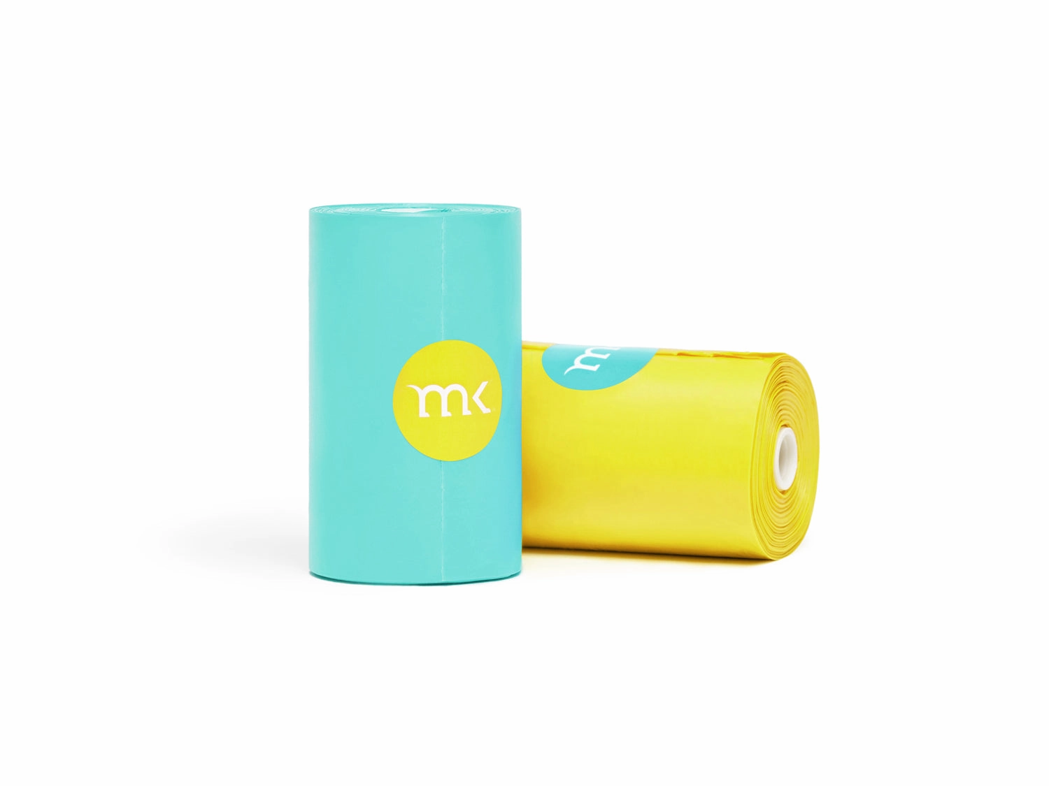 160-Count Modern Kanine Dog Waste Bags, 8 Refill Rolls in Turquoise & Yellow
