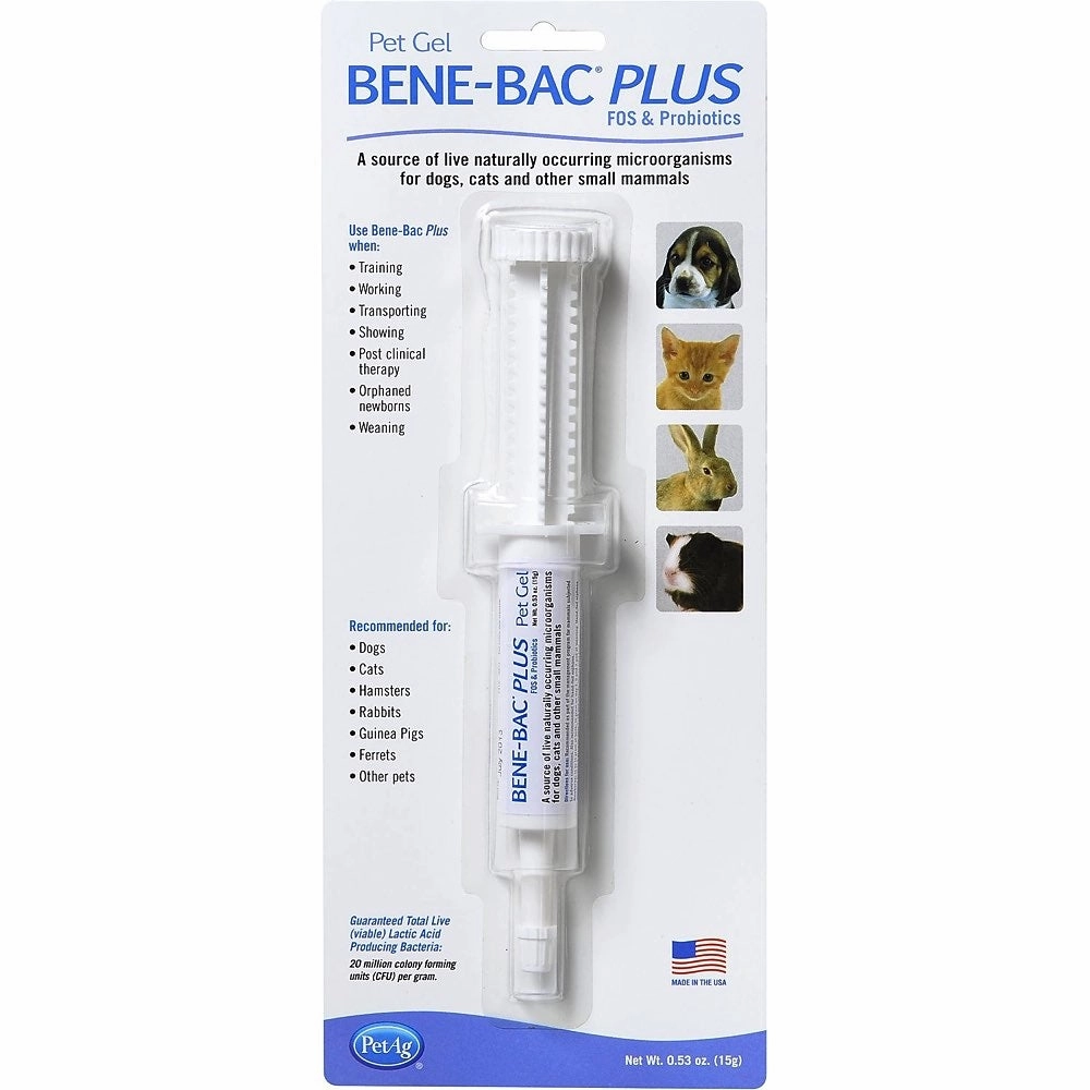 18% OFF: Bene-Bac Plus FOS & Probiotics Pet Gel Supplement Syringe 15g sheep medicine goat wormer cattle supplement livestock vitamins farm animal health