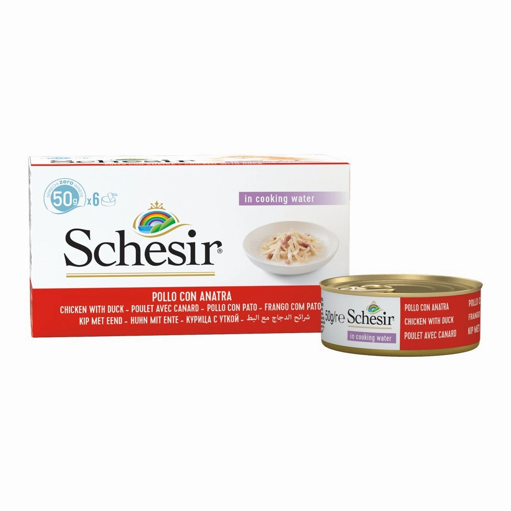 18% OFF: Schesir Chicken Fillets with Duck Adult Canned Cat Food Multipack 50g x 6 cat general supplies cat toys cat grooming cat food cat litter