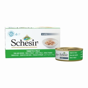 18% OFF: Schesir Tuna with Chicken Fillets in Natural Jelly Adult Canned Cat Food Multipack 50g x 6 cat general supplies cat toys cat grooming cat food cat litter