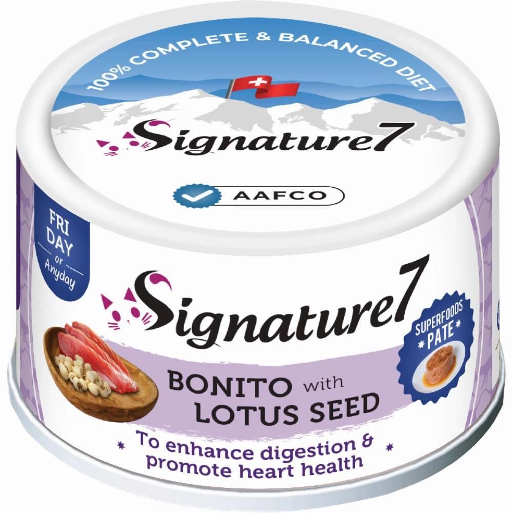 18% OFF: Signature7 Bonito With Lotus Seed Pate (Fri) Canned Cat Food 80g cat food cans soft cat food high protein cat food natural cat food senior cat food
