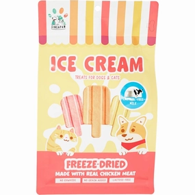 18% OFF: Singapaw Ice Cream Chicken With Lactose-Free Milk Grain-Free Freeze-Dried Treats For Cats & Dogs 48g cat general supplies cat toys cat grooming cat food cat litter