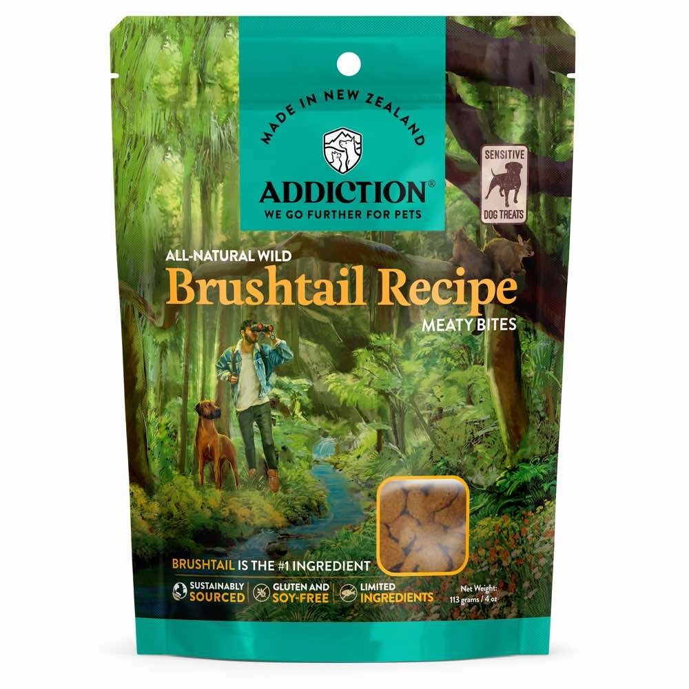 20% OFF: Addiction Meaty Bites Wild Brushtail Grain Free Dog Treats 4oz dog supplies dog food toys accessories dog bed