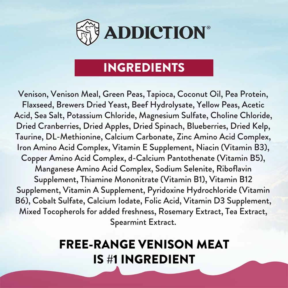 20% OFF: Addiction Viva La Venison Grain-Free Small Breed Dry Dog Food 1.5kg